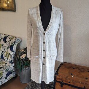 NINE BRITTON Blair Button Waffle Duster Cardigan- Size Small